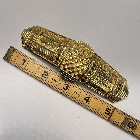 DOTTY SMITH Gold‎ Tone Belt Buckle Geometric Signed - Picture 7 of 11